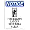 Signmission OSHA Notice Sign, Fire Escape Ladder With Symbol, 10in X 7in Rigid Plastic, 7" W, 10" L, Portrait OS-NS-P-710-V-12583 - alternate 1